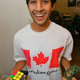 Yush in college with some items that defined him.